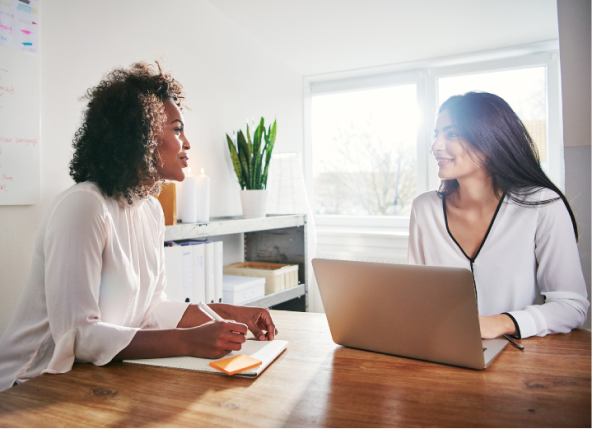 Two women in a coaching session.